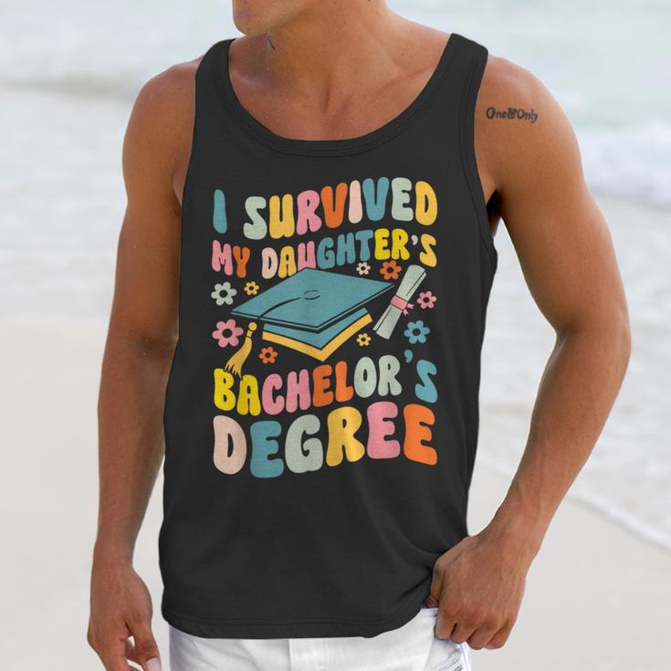 i Survived My Daughter's Bachelors Degree Groovy Graduation Unisex Tank Top