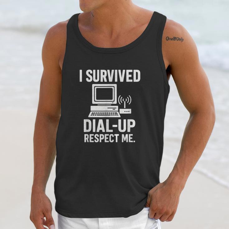 I Survived Dial-Up Internet – Retro 90s Nostalgia Unisex Tank Top