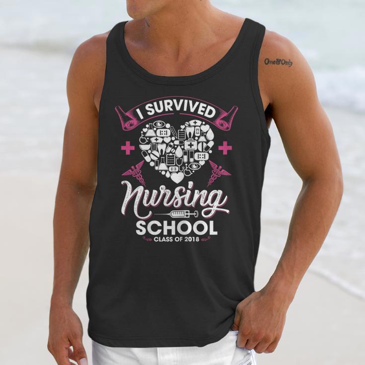 I Survived Nursing School Class Of 2018 Graduation T-Shirt Unisex Tank Top