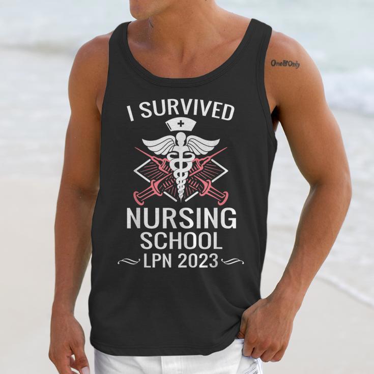 I Survived Nursing School LPN Class Of 2023 Nurse Graduation Unisex Tank Top