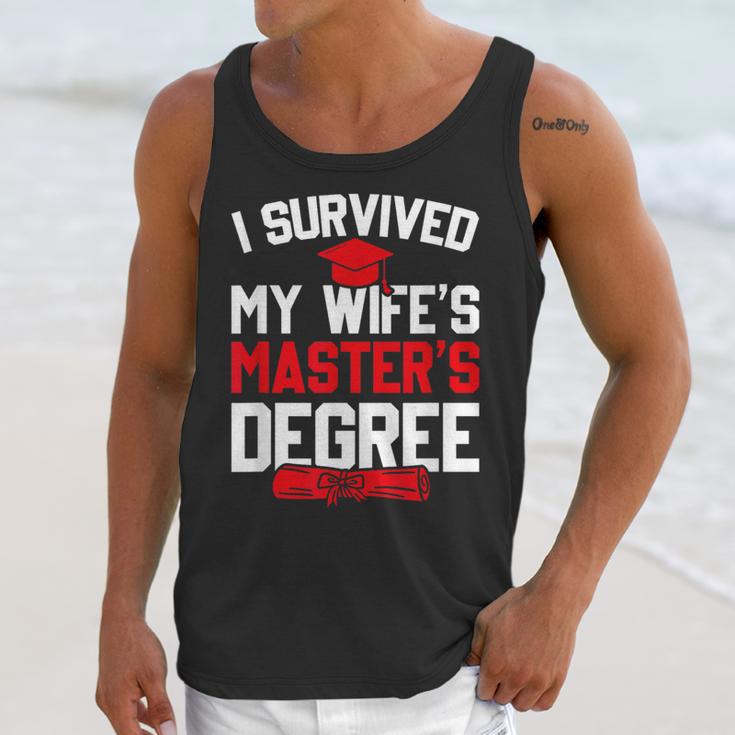 I Survived My Wife's Master's Degree Graduation Unisex Tank Top