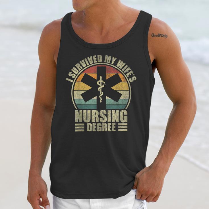 I Survived My Wife's Nursing Degree Nursing Graduation Unisex Tank Top