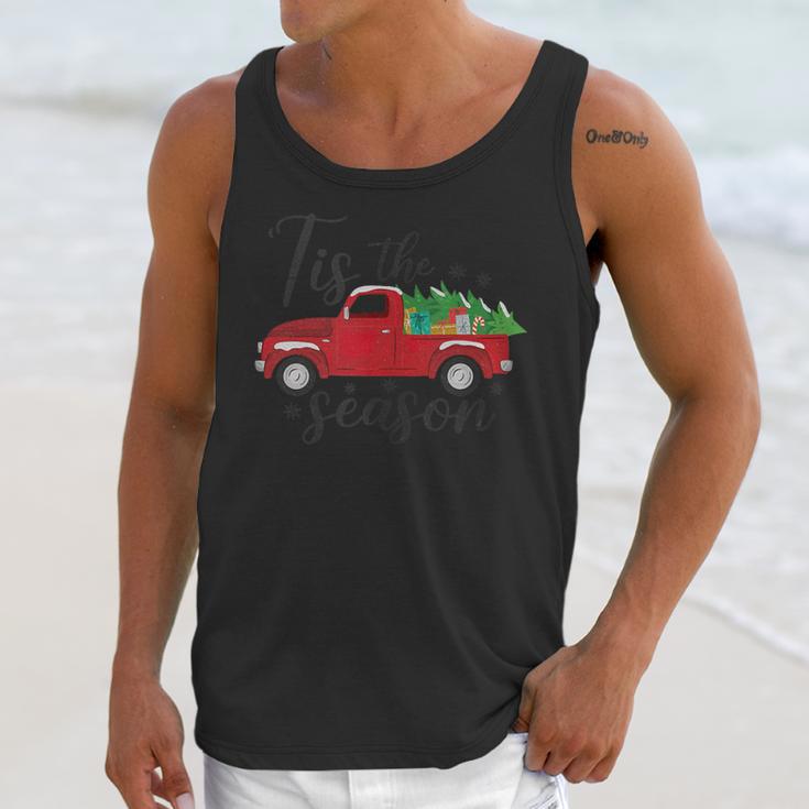 Tis The Season Holiday Nostalgia Red Truck Unisex Tank Top