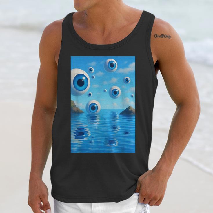 Trippy Weirdcore Frutiger Aero Surreal Eyeballs Y2K Unisex Tank Top