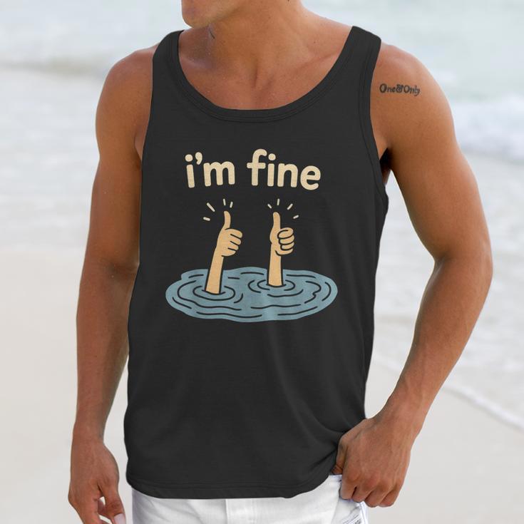 Two Thumbs Up I'm Fine Sarcastic Meme Introvert Humor Unisex Tank Top