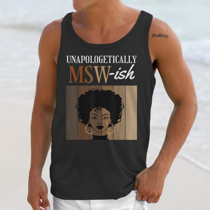 Unapologetically MSW-Ish Student Graduation Afro Unisex Tank Top
