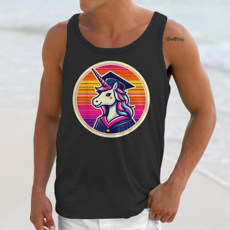 Unicorn University Graduation Graduating School Girl Cute Unisex Tank Top