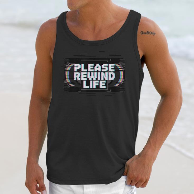 VHS Tape Rewind Glitch 90s Retro Nostalgia Please Rewind Unisex Tank Top VHS Tape Rewind Glitch 90s Retro Nostalgia Please Rewind Unisex Tank Top