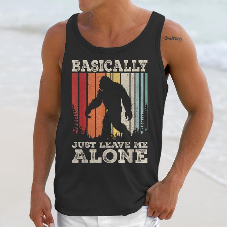 Vintage Basically Just Leave Me Alone Bigfoot Introverts Unisex Tank Top