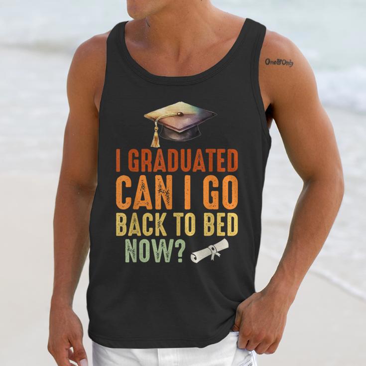Vintage I Graduated Can I Go Back To Bed Now Graduation Unisex Tank Top