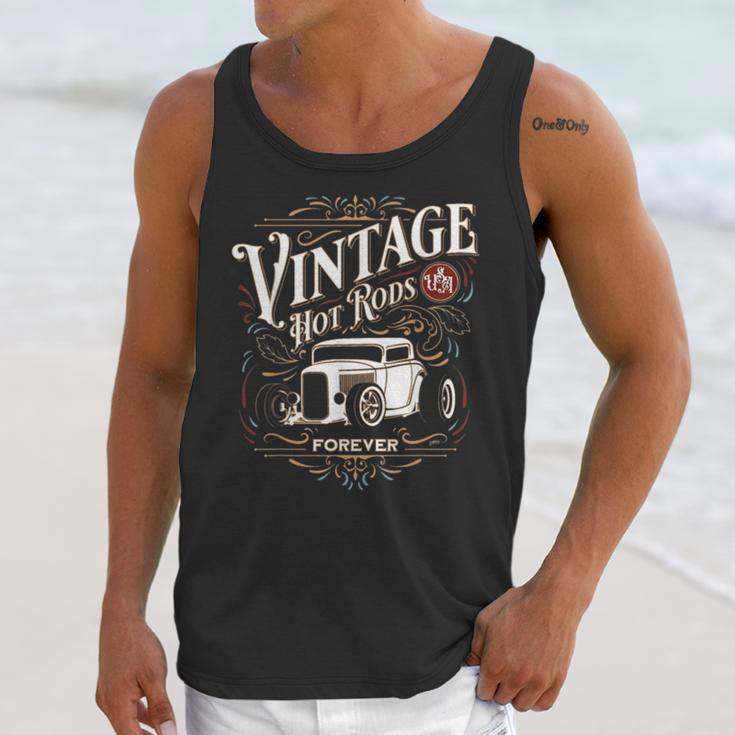 Vintage Hot Rods USA Forever Classic Car Nostalgia Unisex Tank Top
