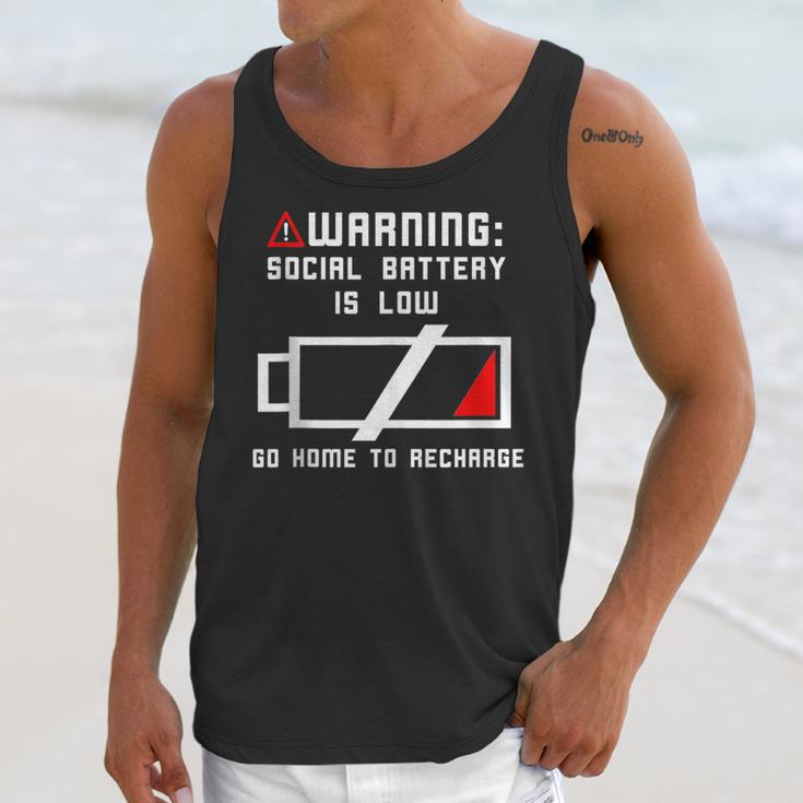 Warning Social Battery Is Low Introvert Shirt Unisex Tank Top Warning Social Battery Is Low Introvert Shirt Unisex Tank Top