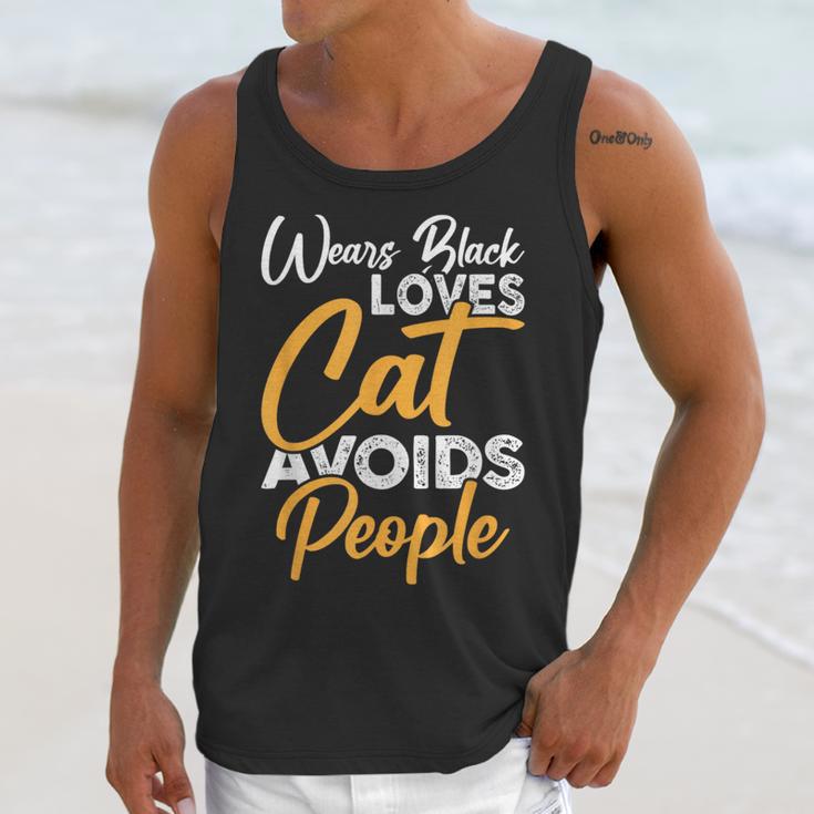 Wears Loves Cats Avoids People I Introvert Unisex Tank Top Wears Loves Cats Avoids People I Introvert Unisex Tank Top