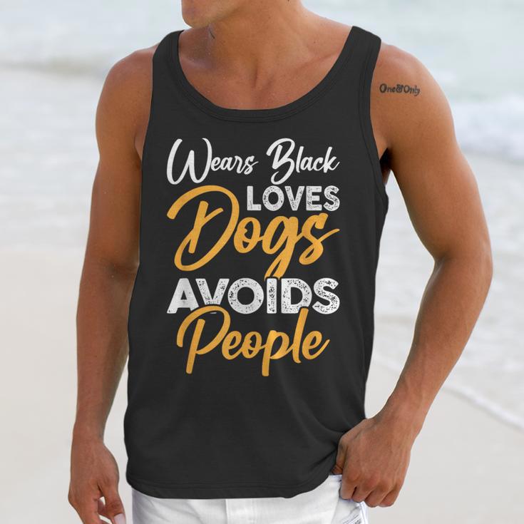 Wears Loves Dogs Avoids People I Introvert Unisex Tank Top