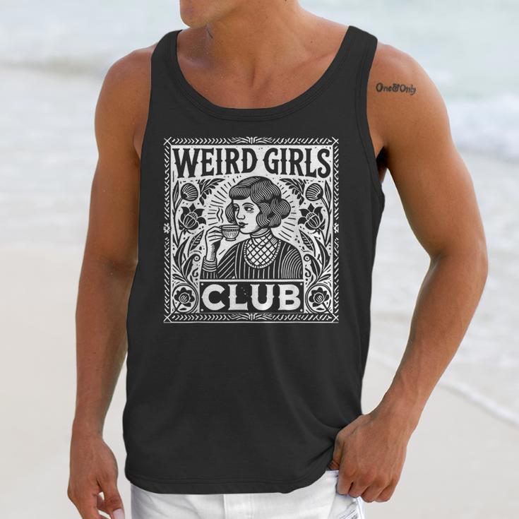 Weird Girls Club Vintage Linocut Retro Introvert Aesthetic Unisex Tank Top Weird Girls Club Vintage Linocut Retro Introvert Aesthetic Unisex Tank Top