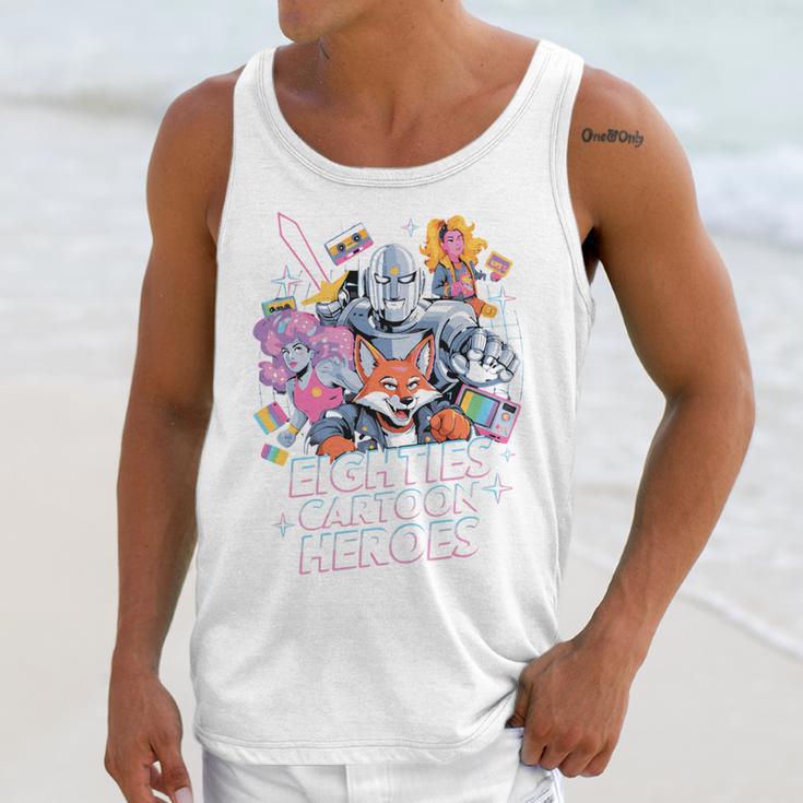 80's Cartoon Heroes Apparel For Retro Nostalgia Fans Unisex Tank Top 80's Cartoon Heroes Apparel For Retro Nostalgia Fans Unisex Tank Top