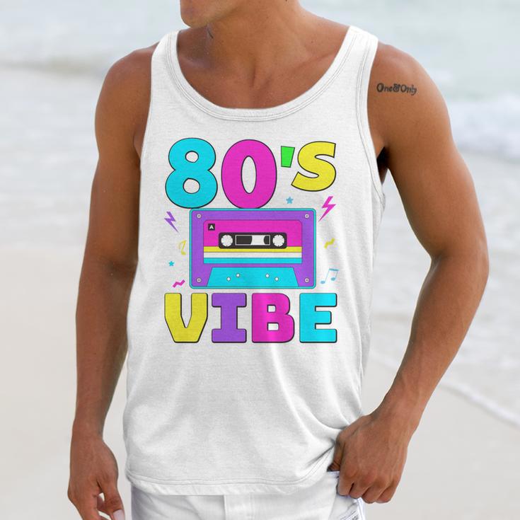 80's Vibe Retro Style Cassette Tape Nostalgia 1980s Party Premium Tri-Blend Unisex Tank Top