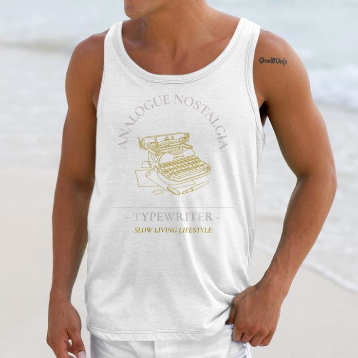 Analogue Nostalgia Typewriter Graphic Premium Tri-Blend Unisex Tank Top