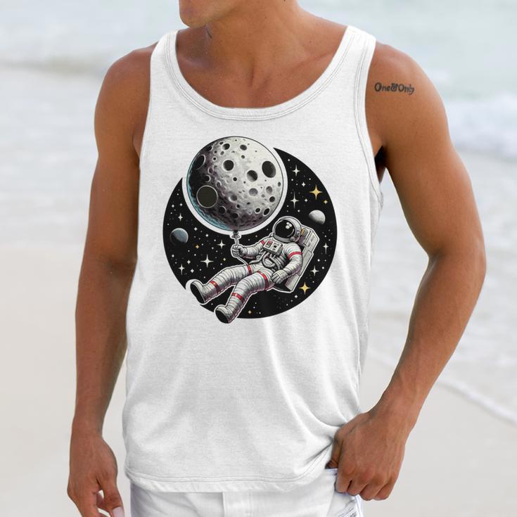 Astronaut Aesthetic Holding Moon Balloon Planets Introvert Unisex Tank Top Astronaut Aesthetic Holding Moon Balloon Planets Introvert Unisex Tank Top