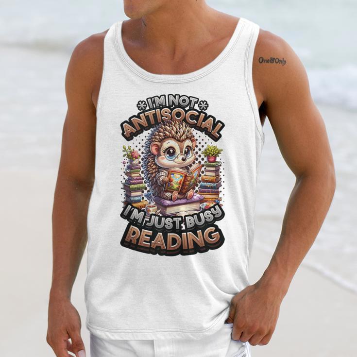Book Lover Hedgehog Reading Books Introvert Bookworm Unisex Tank Top Book Lover Hedgehog Reading Books Introvert Bookworm Unisex Tank Top