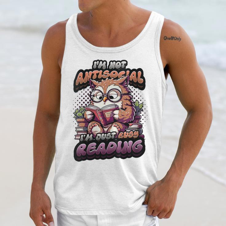 Book Lover Owl Reading Books Introvert Bookworm Unisex Tank Top Book Lover Owl Reading Books Introvert Bookworm Unisex Tank Top