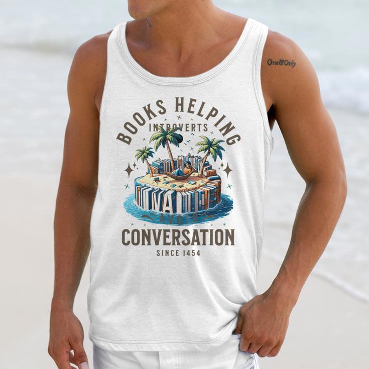 Books Helping Introvert Avoid Conversation Unisex Tank Top Books Helping Introvert Avoid Conversation Unisex Tank Top