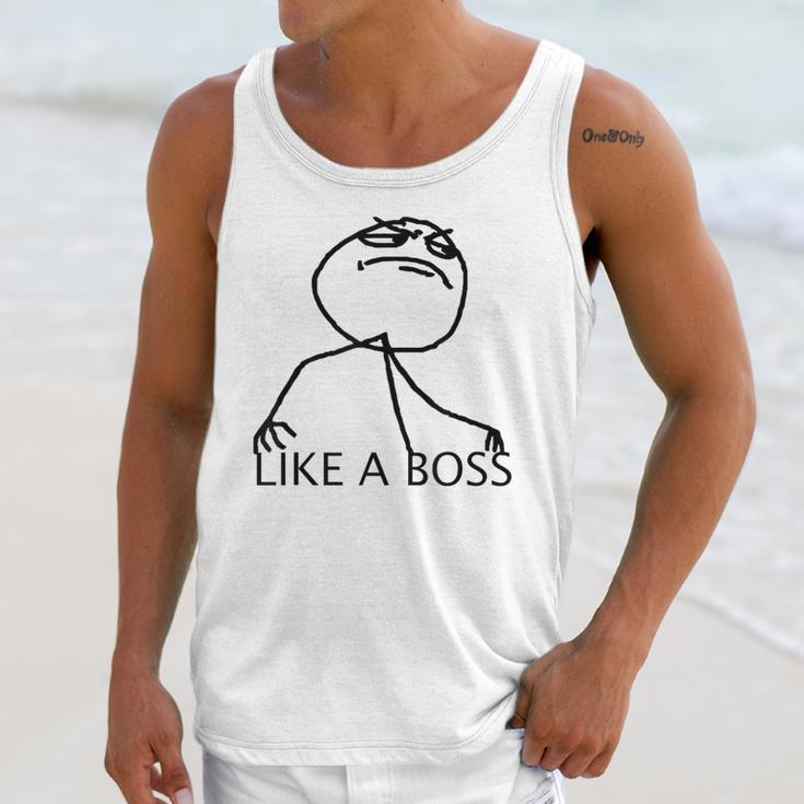 Like A Boss Rage Comic Meme Classic Internet Nostalgia Tee Unisex Tank Top