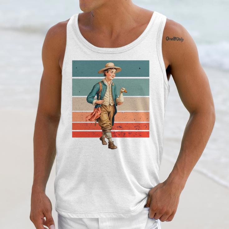 Boy Goose Vintage Rural Pastoral Charm Nostalgia Simple Life Unisex Tank Top