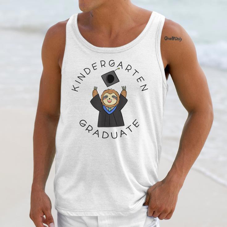 Boys Girls Kindergarten Graduate Sloth Graduation Cap Unisex Tank Top