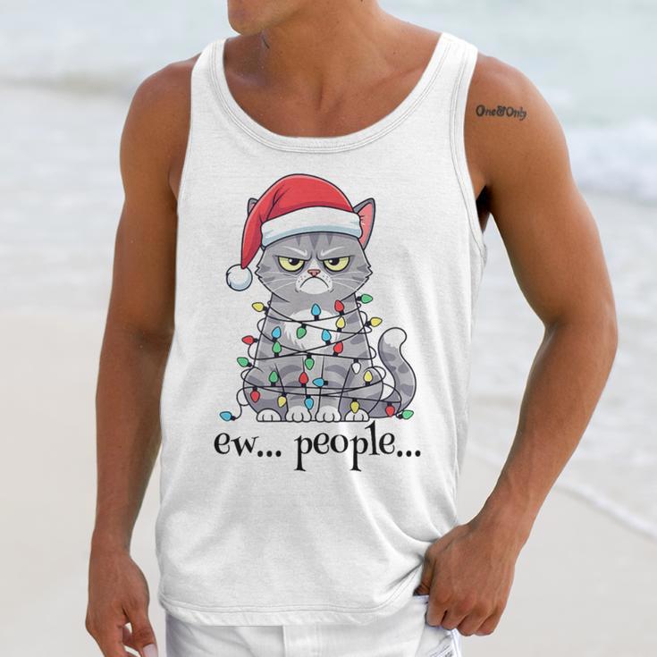 Cat Ew People Adult Humor Introvert Anti-Social Unisex Tank Top