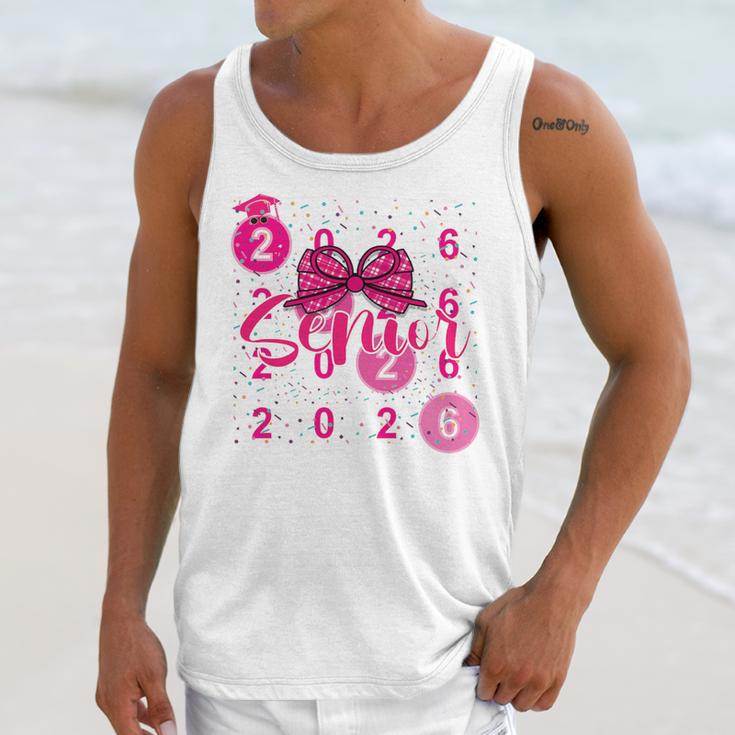 Class Of 2026 Senior Coquette Pink Bow Graduation Family Premium Tri-Blend Unisex Tank Top