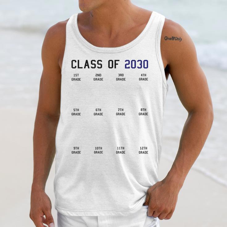 Class Of 2030 Graduation T-Shirt With Space For Handprints Unisex Tank Top
