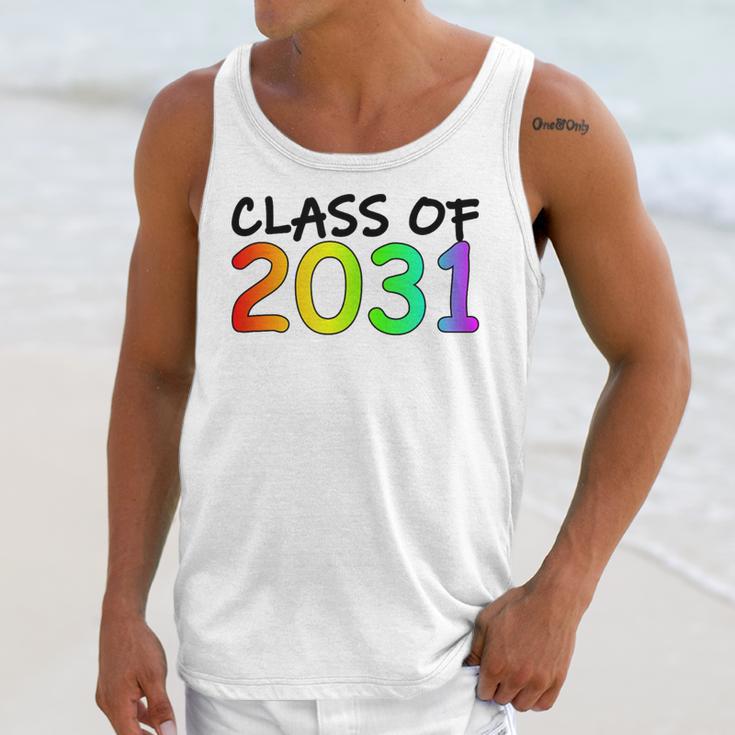 Class Of 2031 Pre-K -12th Grade Hand Prints Space Graduation Unisex Tank Top