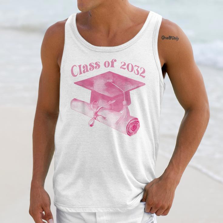 Class Of 2032 Senior 2032 Back To School 2032 Graduation Cap Unisex Tank Top