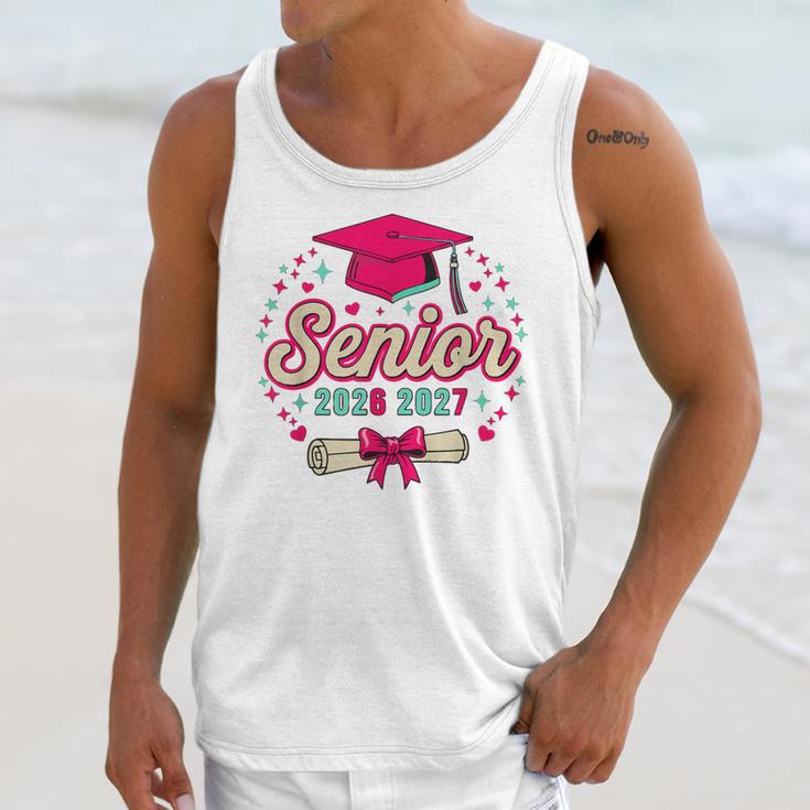 Coquette Pink Bow Senior 2026 2027 Graduation Unisex Tank Top