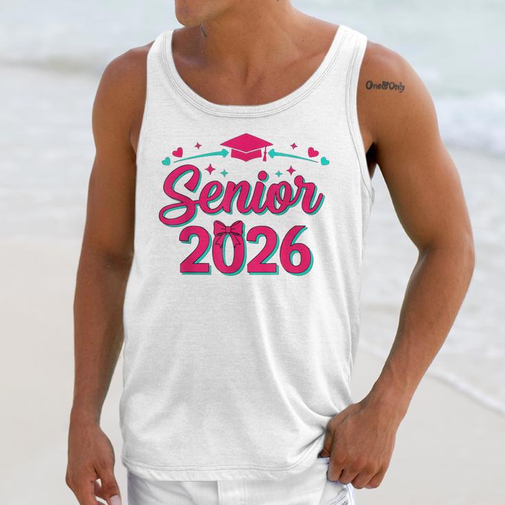 Coquette Pink Bow Senior 2026 Class Of Graduation Unisex Tank Top