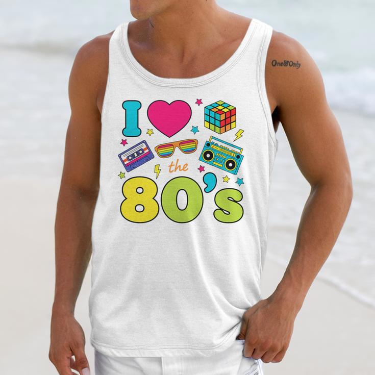 Dad I Love The 80's Retro 80s Nostalgia For Dad Premium Tri-Blend Unisex Tank Top