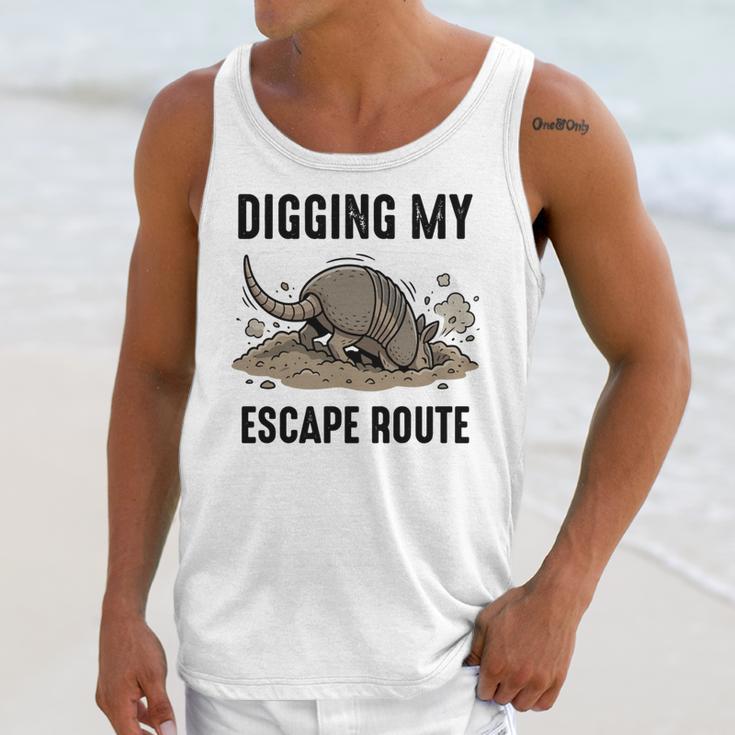 Digging My Escape Route Armadillo Introvert Humor Unisex Tank Top Digging My Escape Route Armadillo Introvert Humor Unisex Tank Top