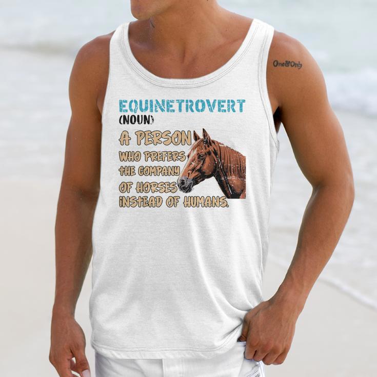 Equinetrovert Definition Equine Horse Riding Introvert Unisex Tank Top