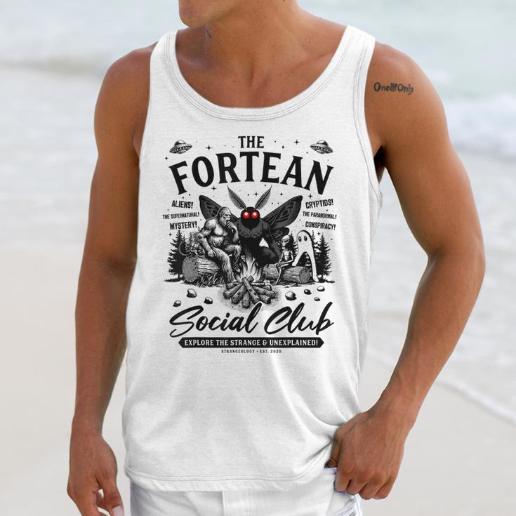 Fortean Social Club Bigfoot Mothman Alien Cryptid Introvert Unisex Tank Top