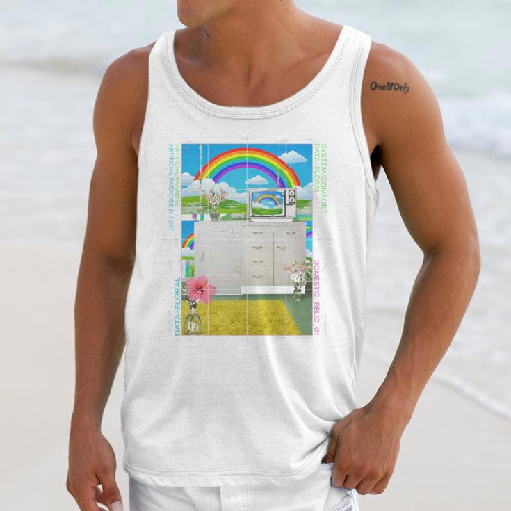 Frutiger Aero Aesthetic Rainbow Glitch Art Unisex Tank Top Frutiger Aero Aesthetic Rainbow Glitch Art Unisex Tank Top