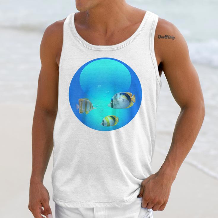 Frutiger Aero Aesthetic Tech Orb Fishes Raglan Baseball Tee Unisex Tank Top