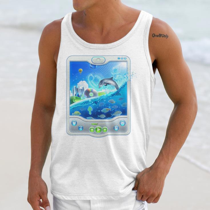 Frutiger Aero Skeuomorphism User Interface Nostalgia Premium Tri-Blend Unisex Tank Top