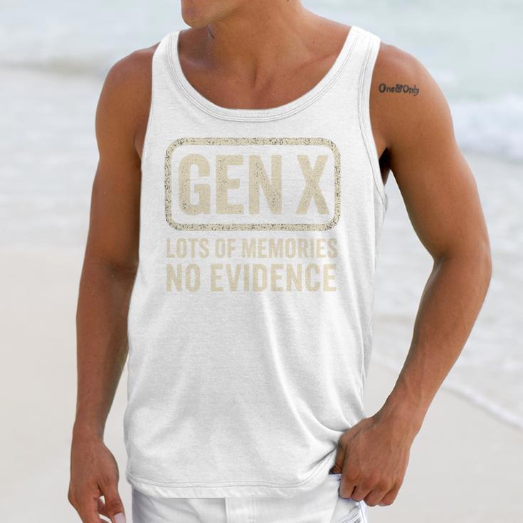 Gen X Lots Of Memories No Evidence Retro Nostalgia Premium Tri-Blend Unisex Tank Top