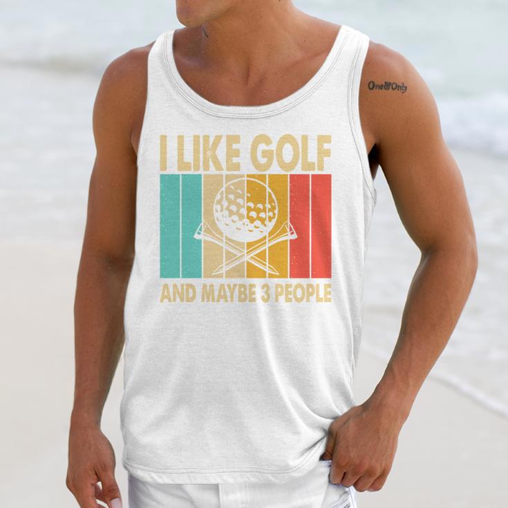 I Like Golf And Maybe 3 People Introvert Unisex Tank Top I Like Golf And Maybe 3 People Introvert Unisex Tank Top
