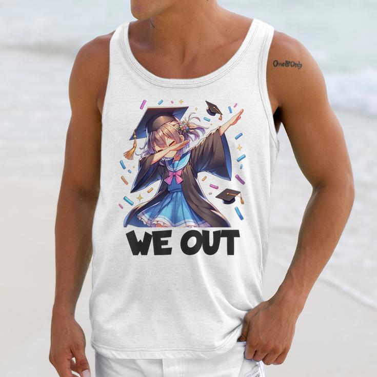 We Out Graduate Dabbing Anime Girl Grad Graduation Unisex Tank Top