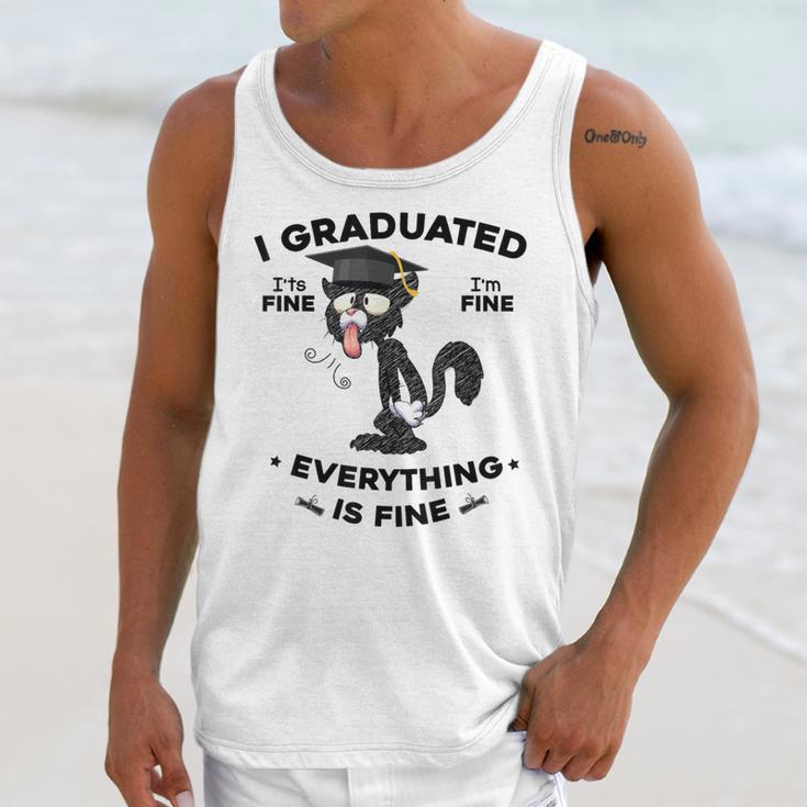 I Graduated Graduate Class 2025 Cat Graduation Unisex Tank Top