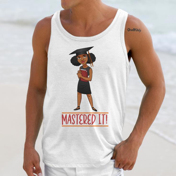 Graduation Woman Tshirt Black Melanin Masters Degree Unisex Tank Top