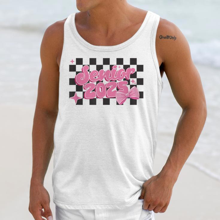 Groovy Senior Class Of 2026 Coquette Pink Bow Graduation Unisex Tank Top