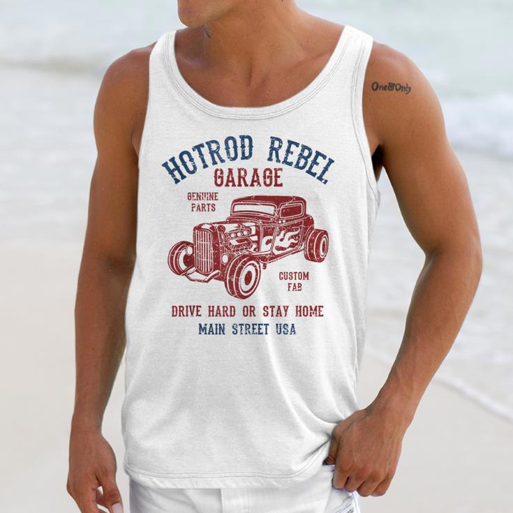 Hotrod Rebel Automotive Nostalgia Old Car Distressed Unisex Tank Top Hotrod Rebel Automotive Nostalgia Old Car Distressed Unisex Tank Top